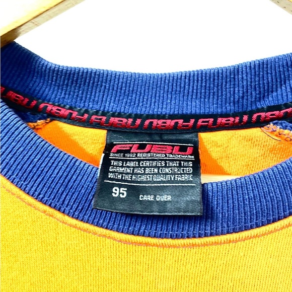 FUBU JEANS 1992 AUTHENTIC ORANGE & BLUE SWEATSHIRT FOR MEN’S & WOMEN’S. - Picture 6 of 8